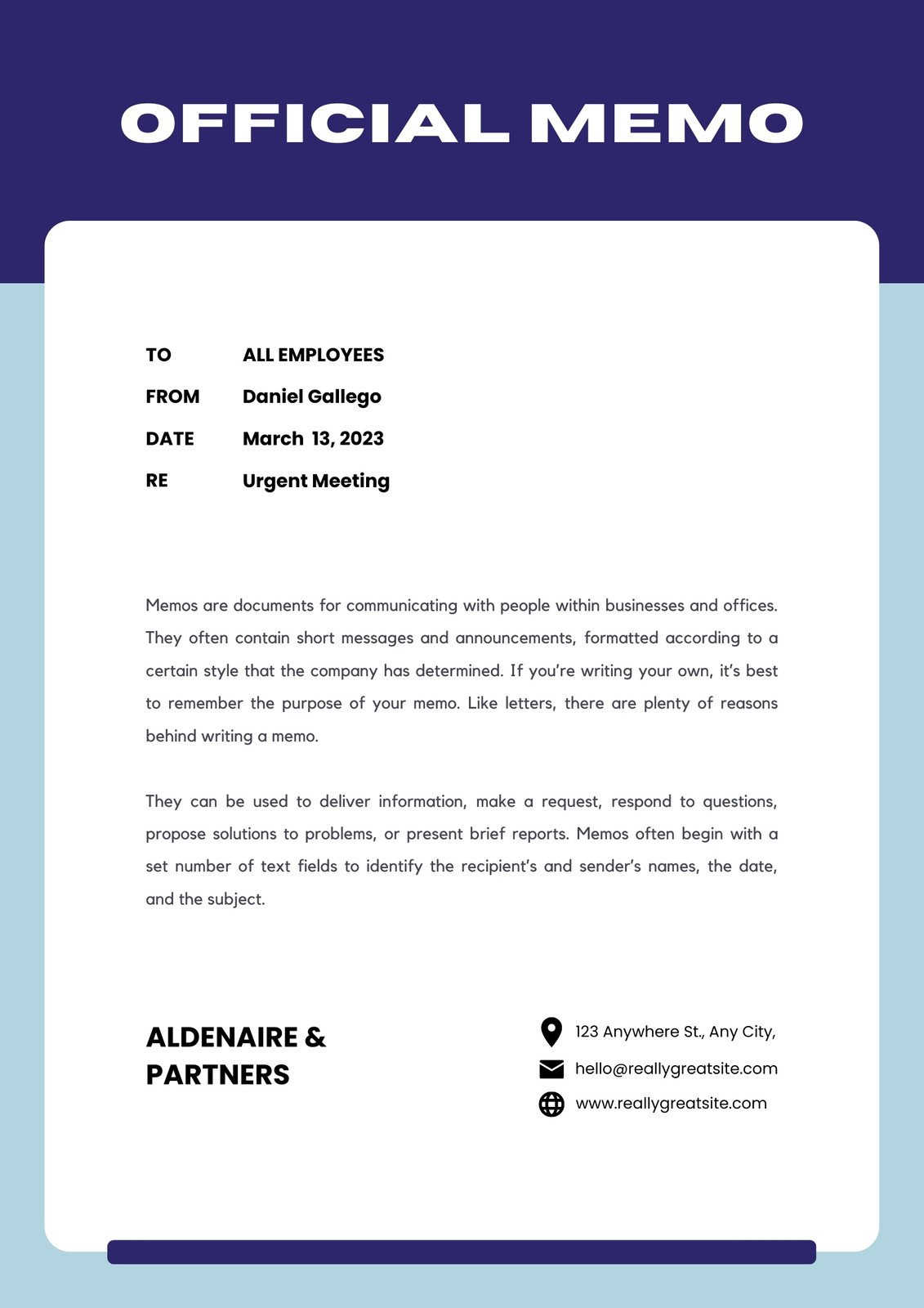 Free, Professional And Customizable Memo Templates | Canva inside Memo Sample Template