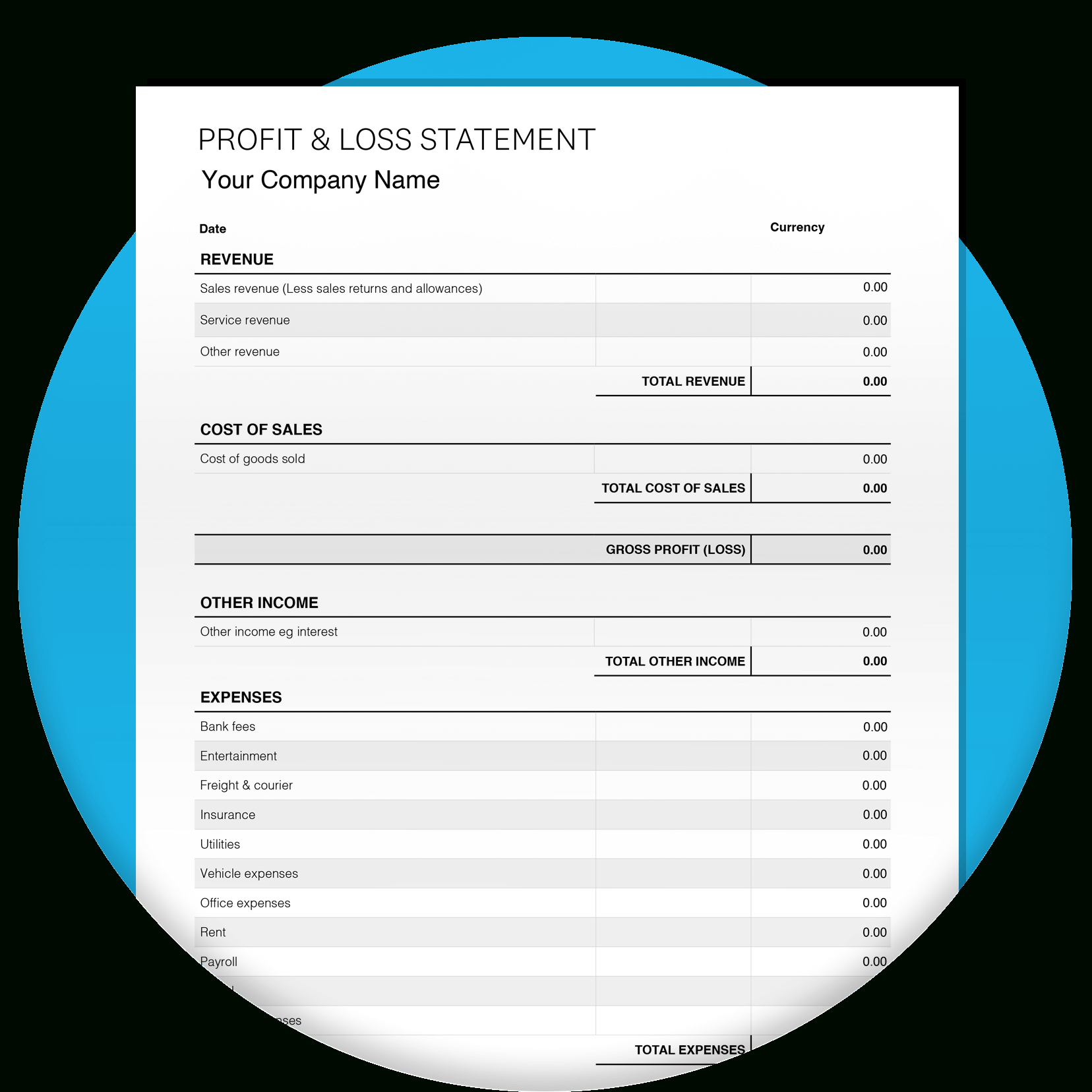 Free Profit And Loss Statement Template – P&amp;amp;L Statement | Xero Nz regarding Profit And Loss Statement Sample Template