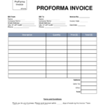 Free Proforma Invoice Template   Pdf | Word – Eforms With Proforma Invoice Template Sample