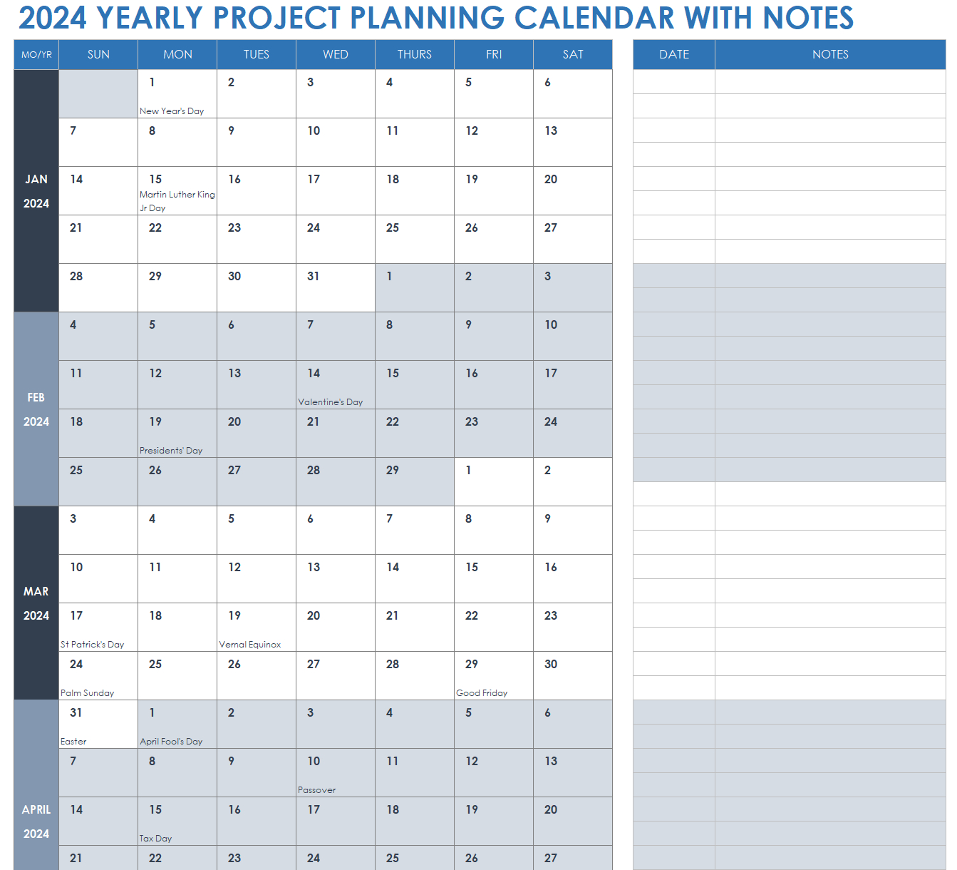 Free Project Calendar Templates | Smartsheet pertaining to Calendar Of Events Sample Template