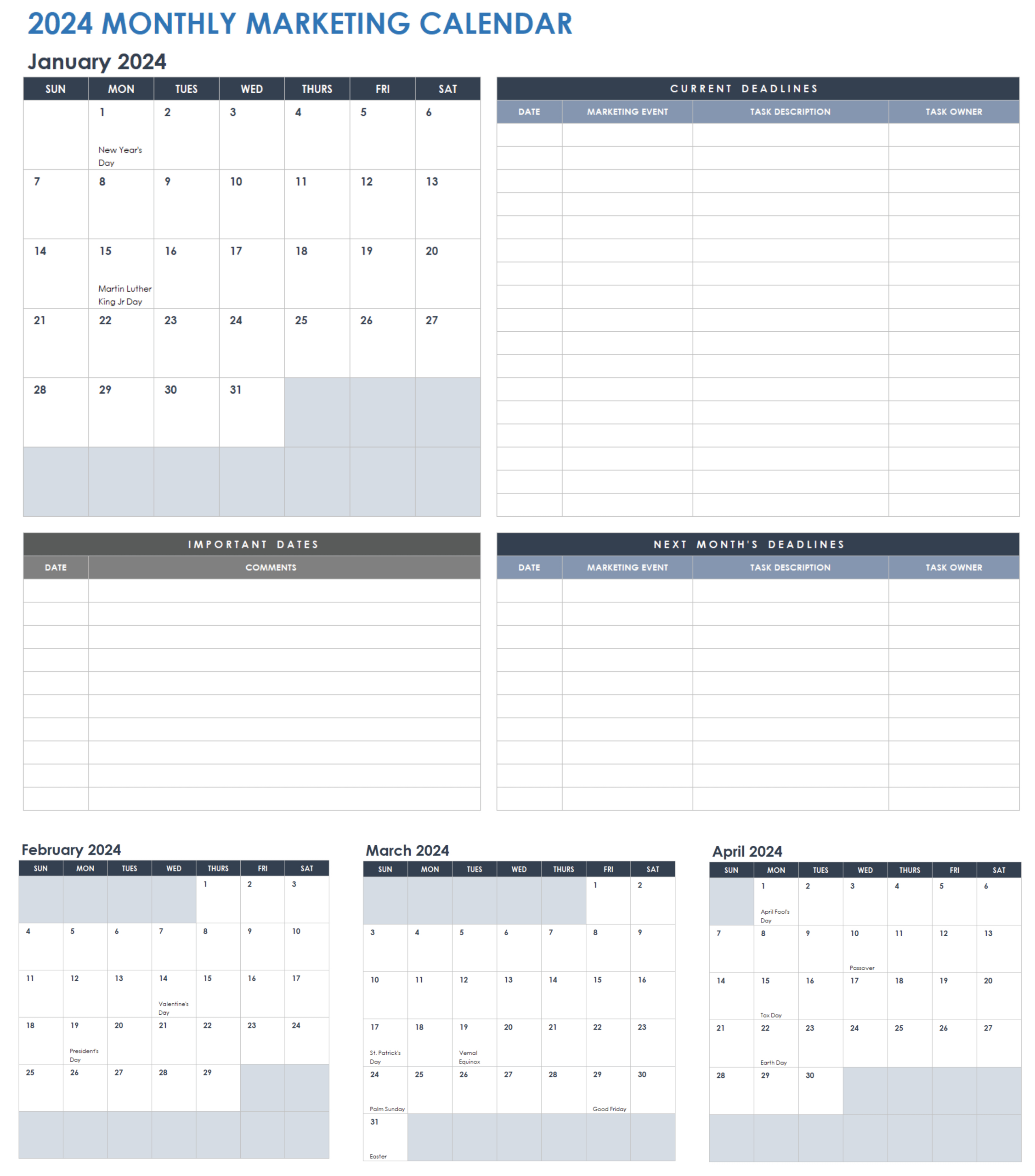 Free Project Calendar Templates | Smartsheet with regard to Calendar of Events Sample Template