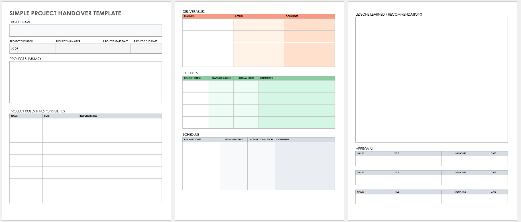 Free Project Handover Templates | Smartsheet pertaining to Handover Report Sample Template