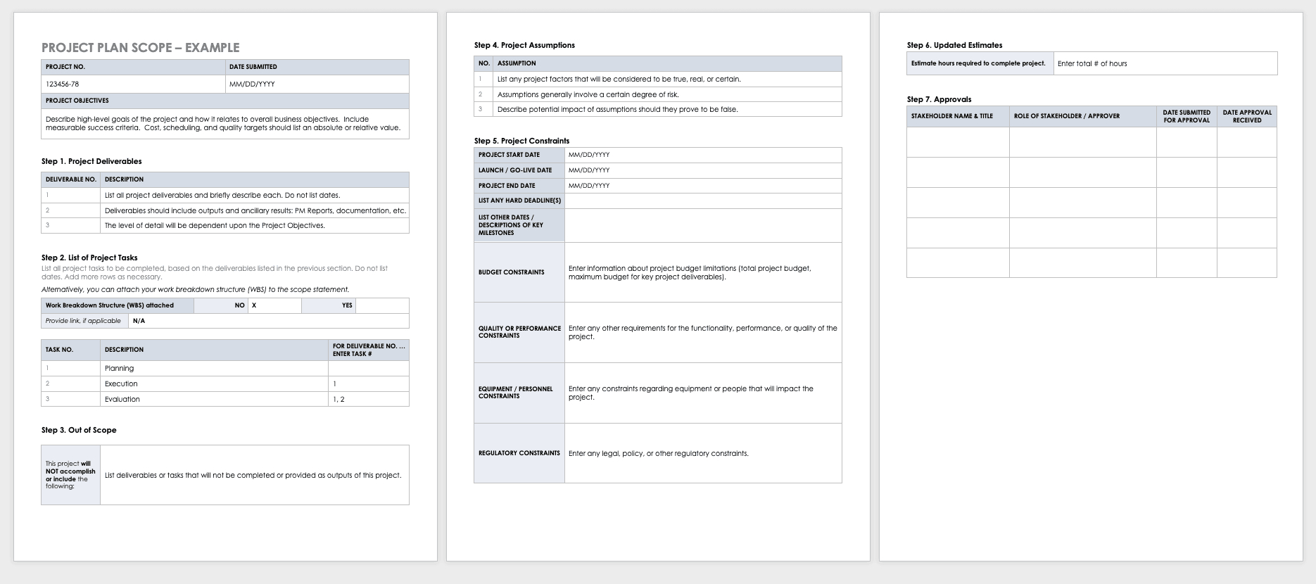 Free Project Scope Templates | Smartsheet for Project Scope Sample Template