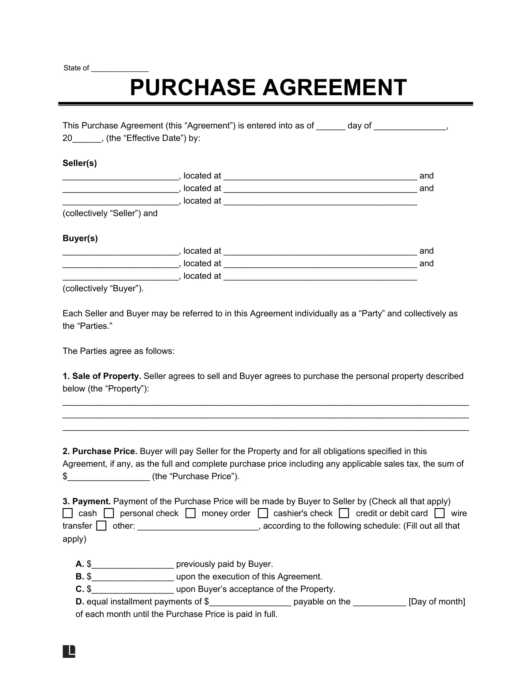 Free Purchase And Sale Agreement | Pdf &amp;amp; Word regarding Sales Agreement Sample Template