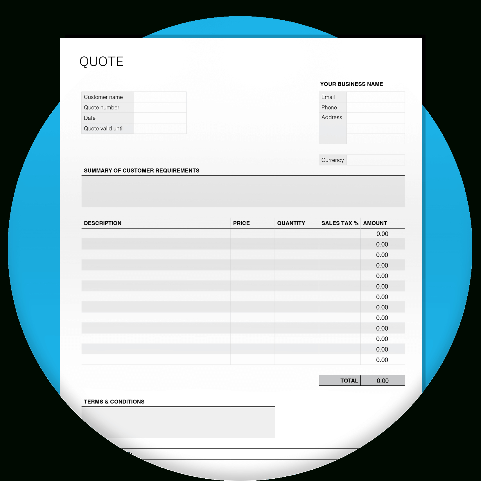 Free Quote Template | Xero Us pertaining to Quote Sample Template