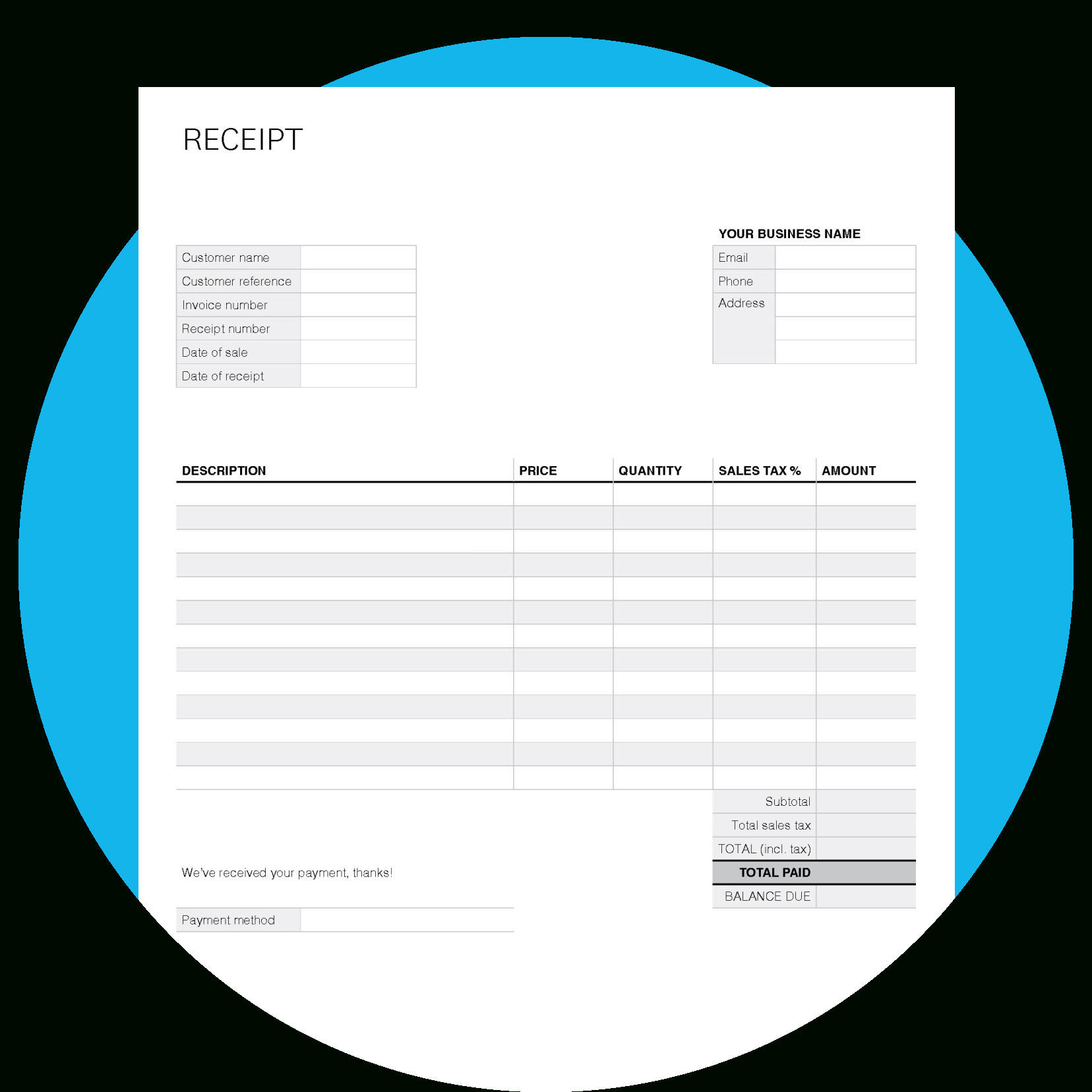 Free Receipt Template | Xero Id with regard to Free Receipt Sample Template