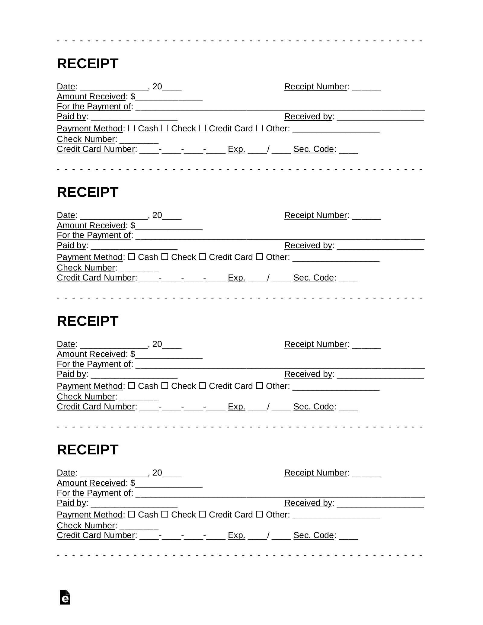 Free Receipt Templates (18) | Samples - Pdf | Word – Eforms for Provisional Receipt Sample Template