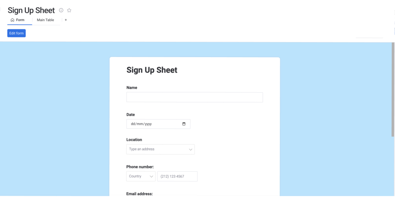 Free Registration Form Template To Help Accurately Capture Data for Sign-Up Form Template Sample