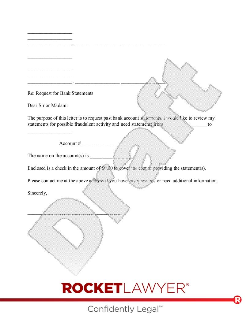 Free Request For Monthly Statements Template - Rocket Lawyer in Statement of Account Sample Template