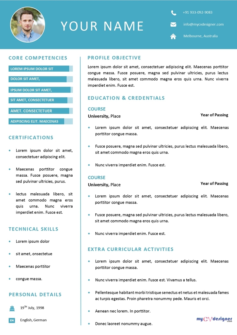 Free Curriculum Vitae Sample Templates | Template Samples