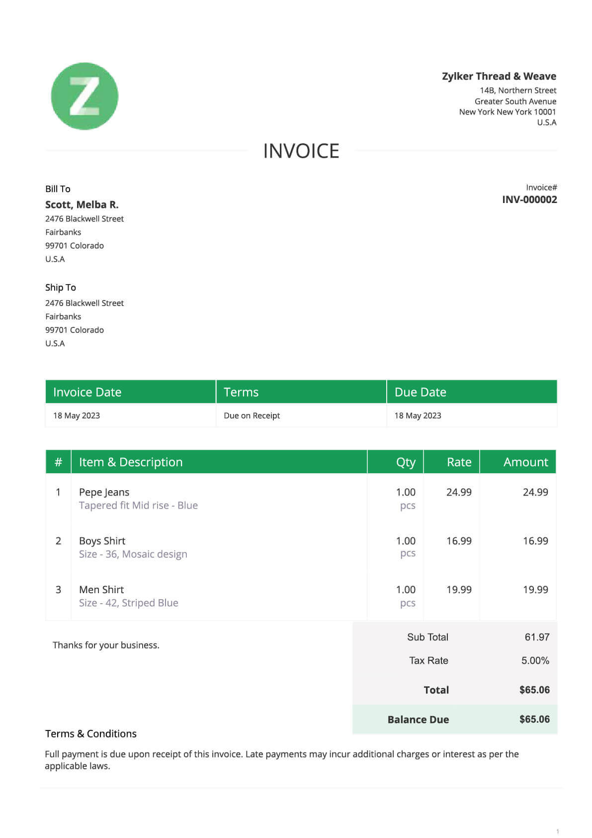 Free Sales Invoice Template | Printable Sales Invoice | Zoho Invoice inside Sales Invoice Template Sample