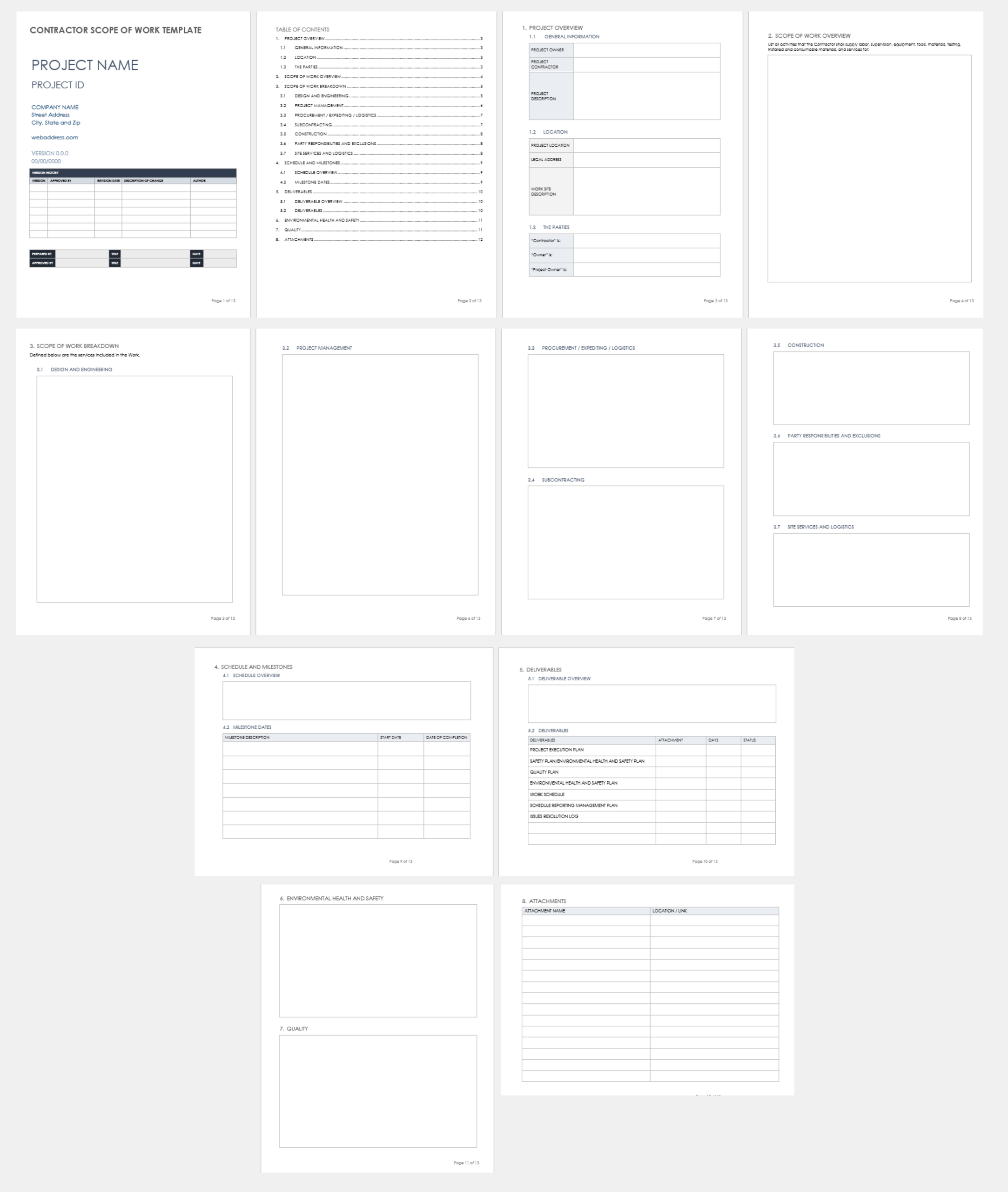 Free Scope Of Work Templates | Smartsheet for Scope of Work Template Sample