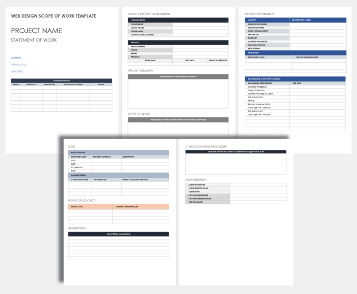 Scope of Work Template Sample