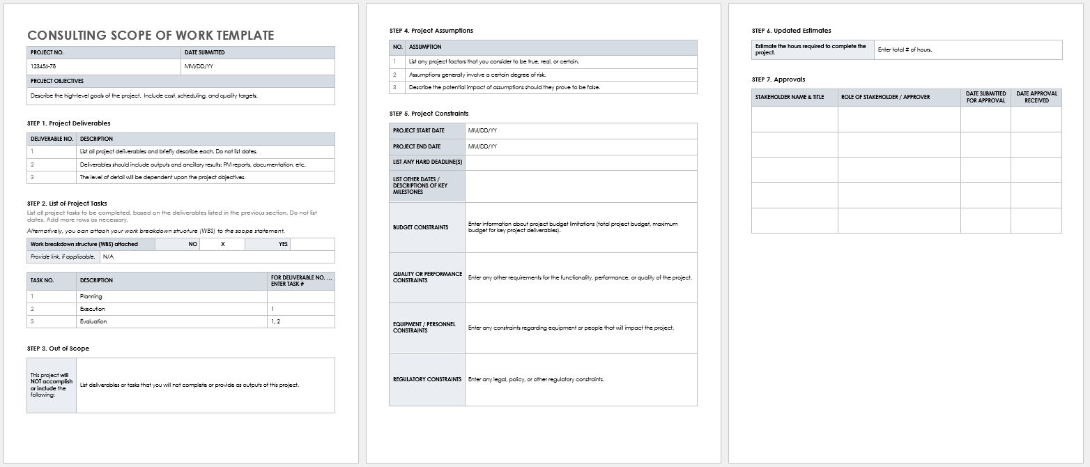 Free Scope Of Work Templates | Smartsheet regarding Scope of Work Template Sample