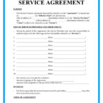 Free Service Contract Template For Contract Agreement Template Sample