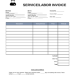 Free Service/Labor Invoice Template   Pdf | Word – Eforms Within Service Invoice Sample Template