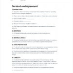 Free Service Level Agreement (Sla) Template Inside Free Service Level Agreement Sample Template