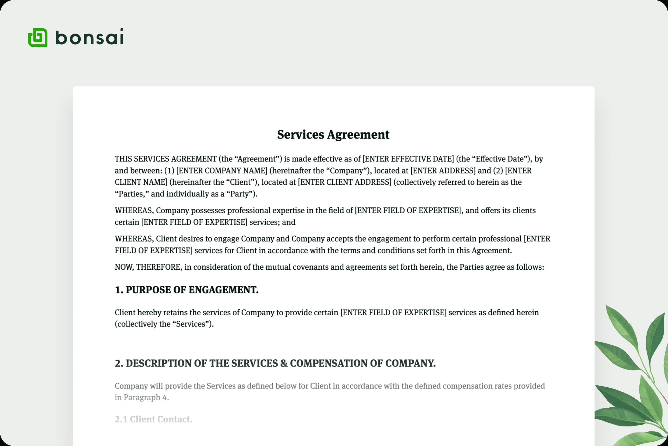 Free Service Level Agreement Template (Free - 2024 Updated) - Bonsai throughout Service Level Agreement Template Sample