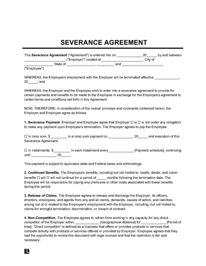 Free Severance Agreement Template | Pdf &amp;amp; Word regarding Severance Agreement Template Sample