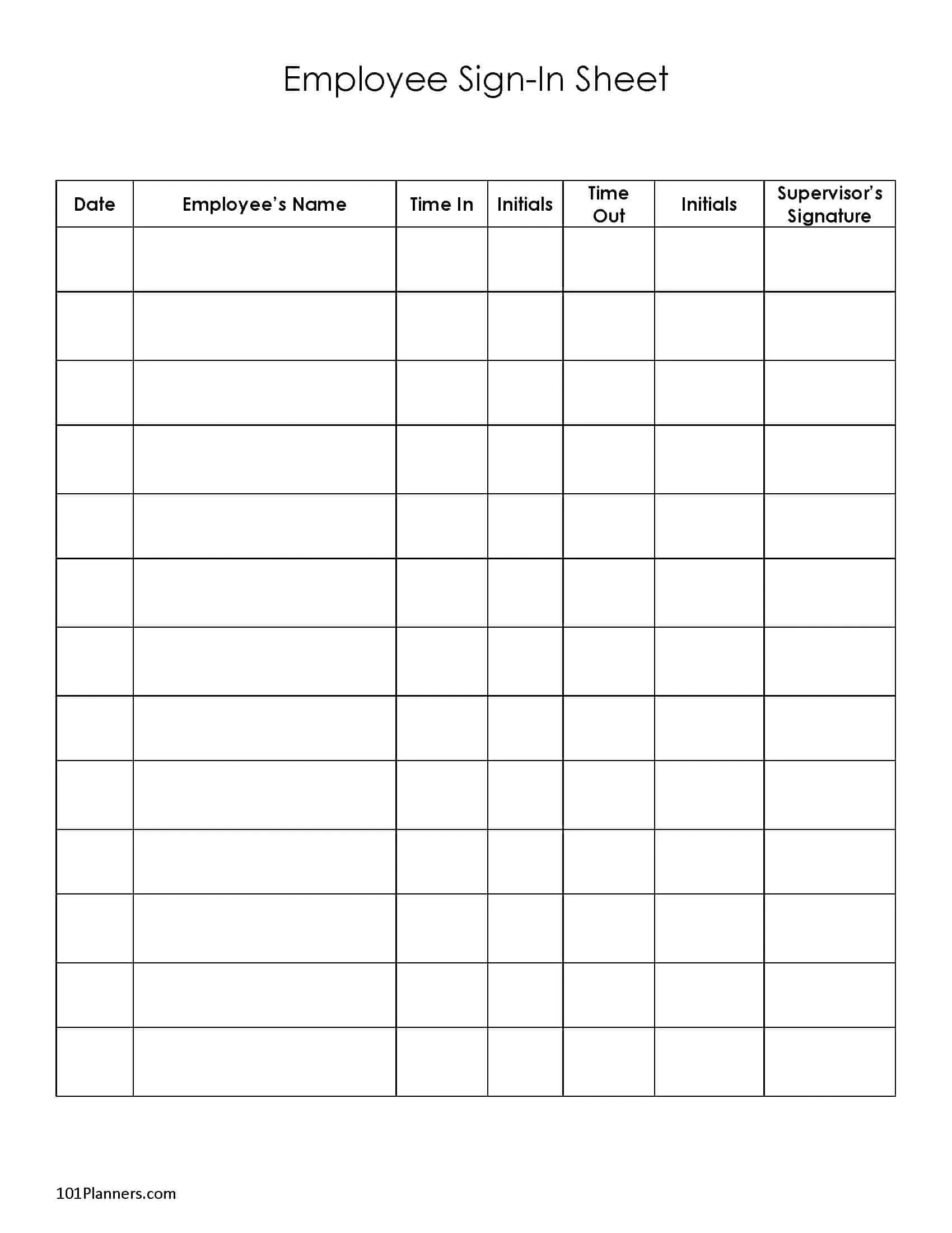 Free Sign Up Sheet | Sign In Sheet | Instant Download for Sign-In Sheet Sample Template