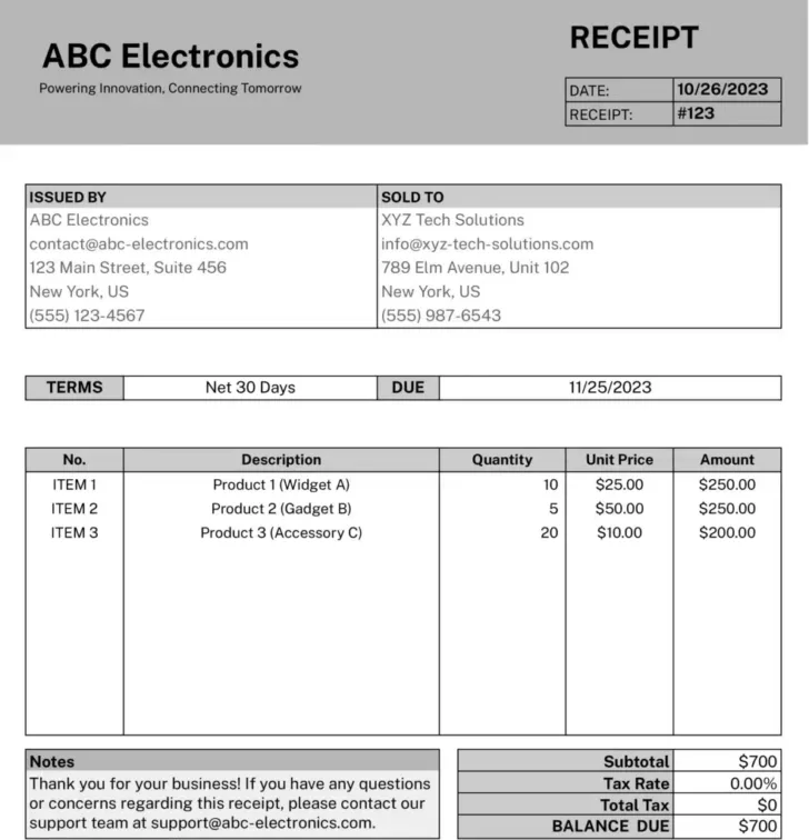 Official Receipt Sample Template