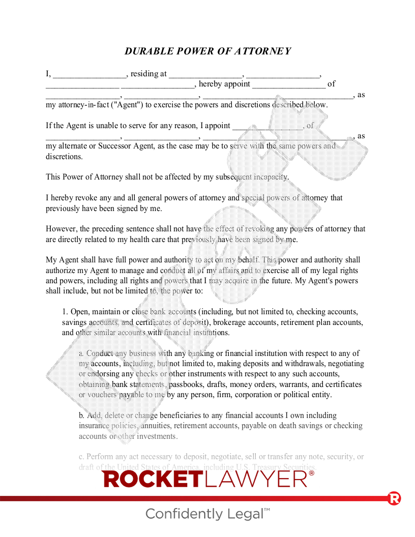 Free Special Power Of Attorney Template - Rocket Lawyer inside Special Power Of Attorney Sample Template