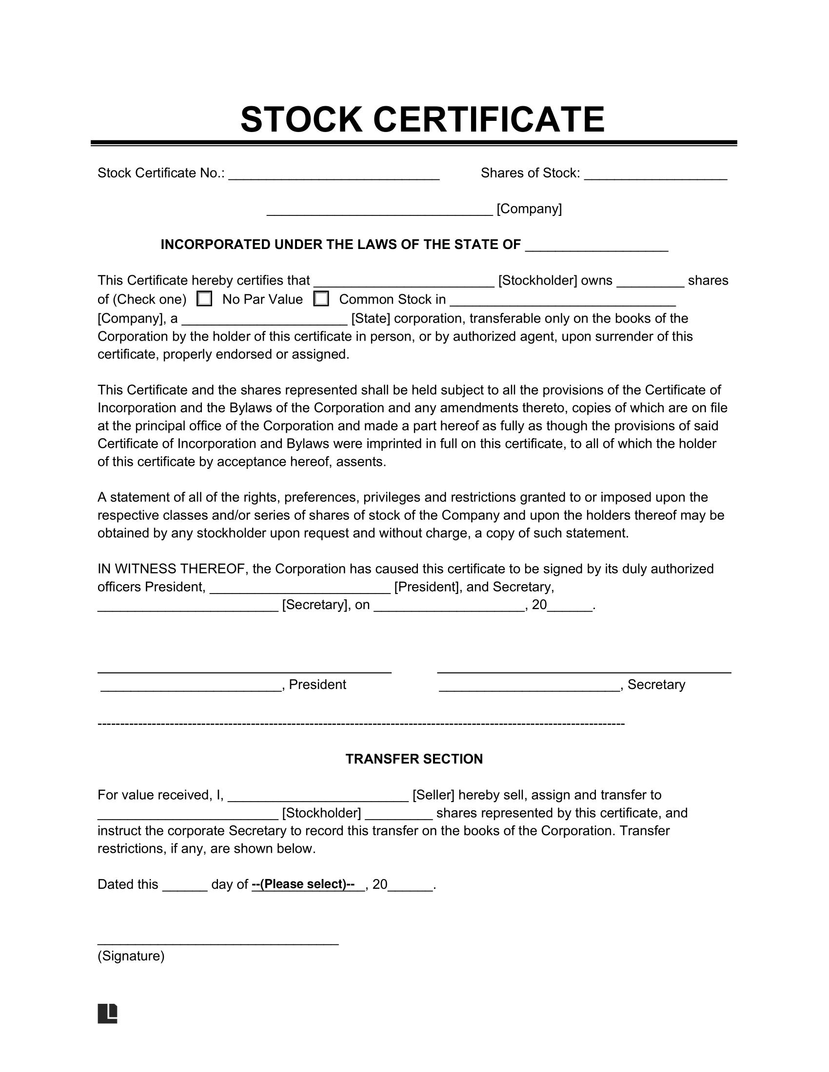 Free Stock Certificate Template | Pdf &amp;amp; Word throughout Stock Certificate Template Sample