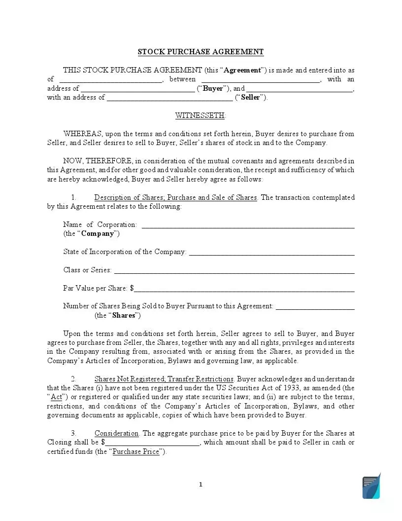 Free Stock (Share) Purchase Agreement Template | Pdf Sample throughout Share Purchase Agreement Sample Template