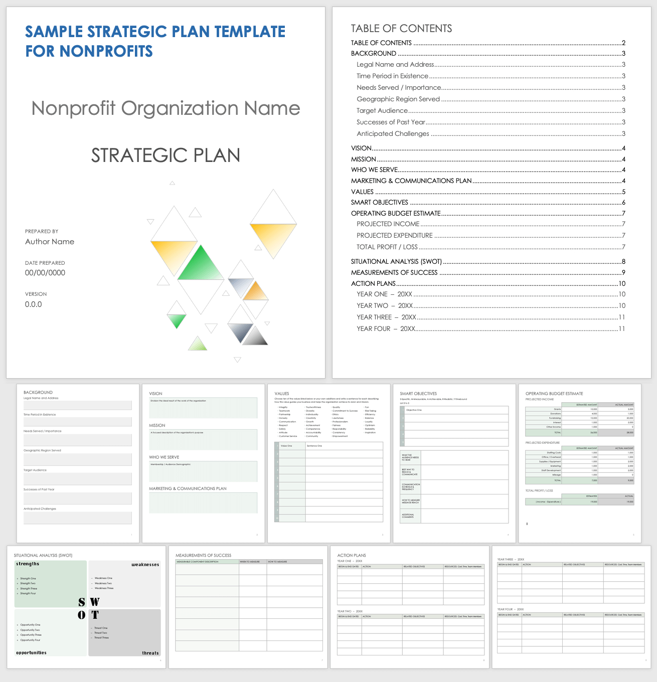 Free Strategic Plan Templates For Nonprofits | Smartsheet in Strategic Plan Template Sample Free