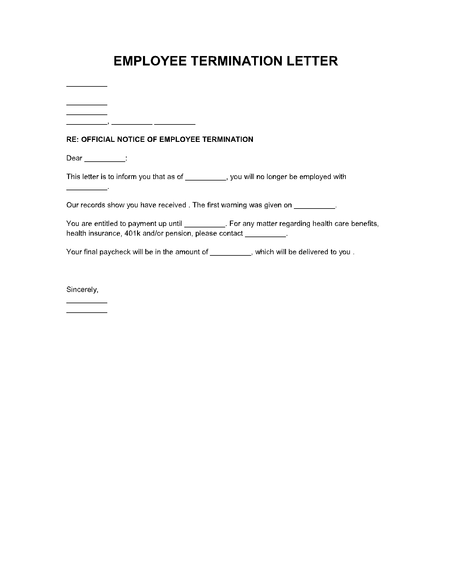 Free Termination Letter Template 2021 | Pdf | Cocosign regarding Termination Letter Template Sample