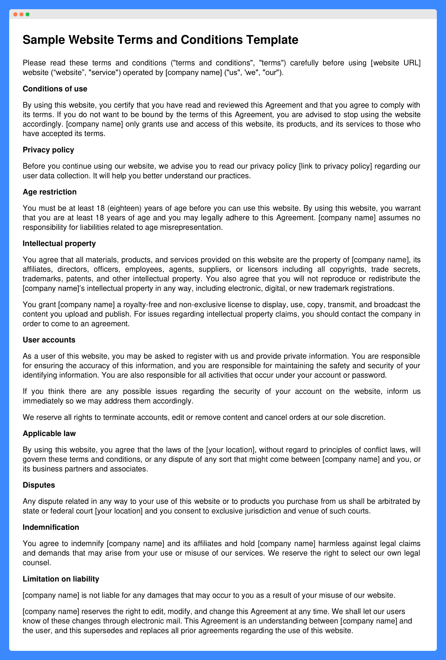 Free Terms &amp;amp; Conditions Template &amp;amp; Examples [Pdf+Doc] for Terms and Conditions Template Sample