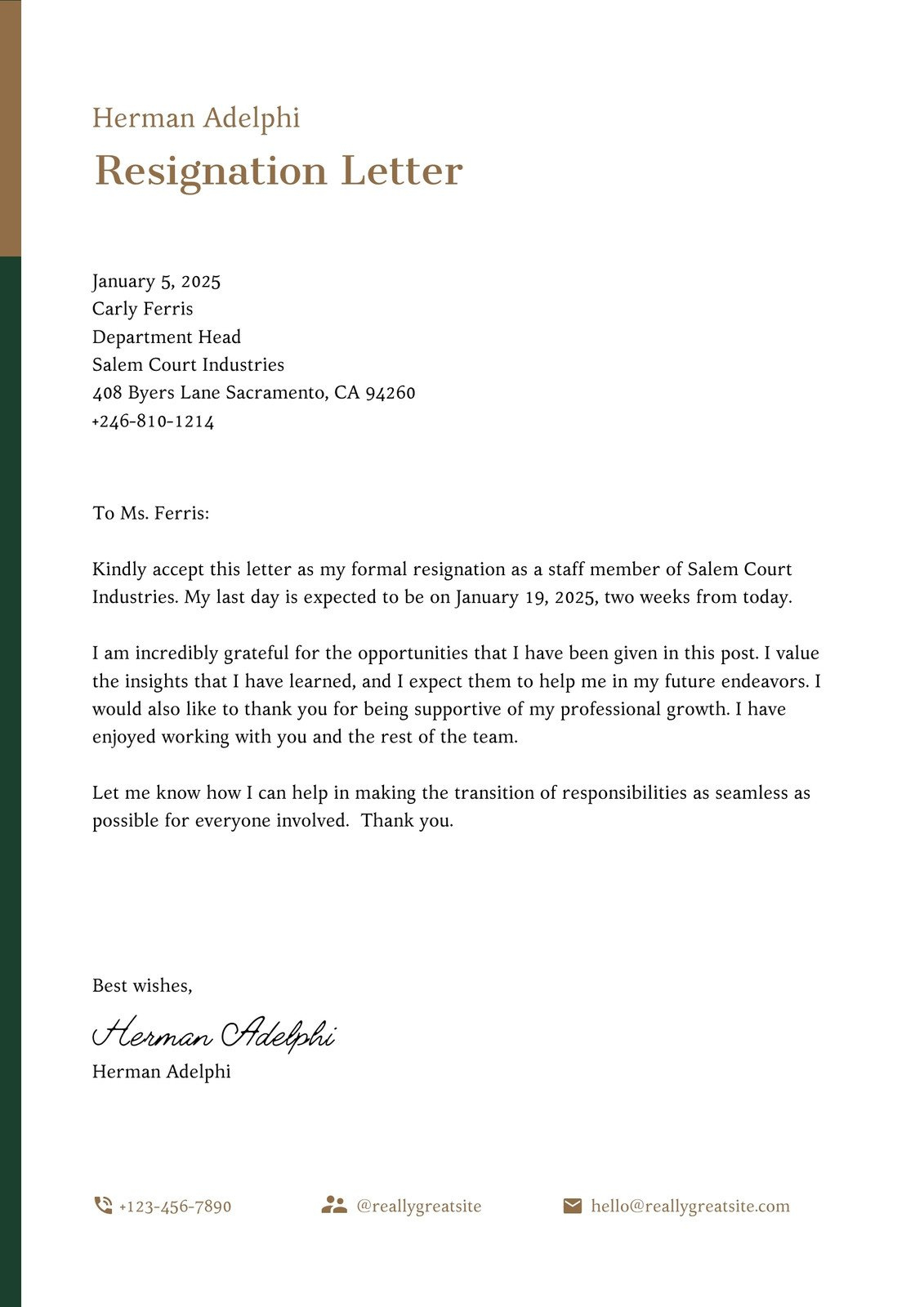 Free To Edit And Print Resignation Letter Templates | Canva for Resignation Letter Template Sample