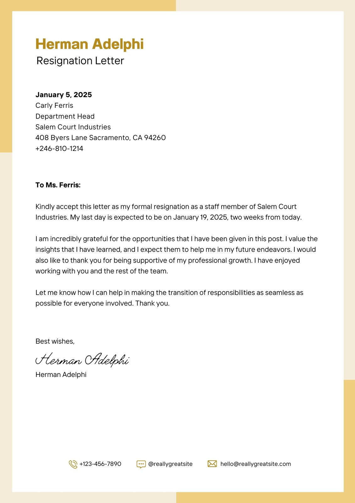 Free To Edit And Print Resignation Letter Templates | Canva throughout Retirement Letter Template Samples