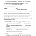 Free Tutoring Contract Template | Pdf & Word With Regard To Teacher Contract Sample Template