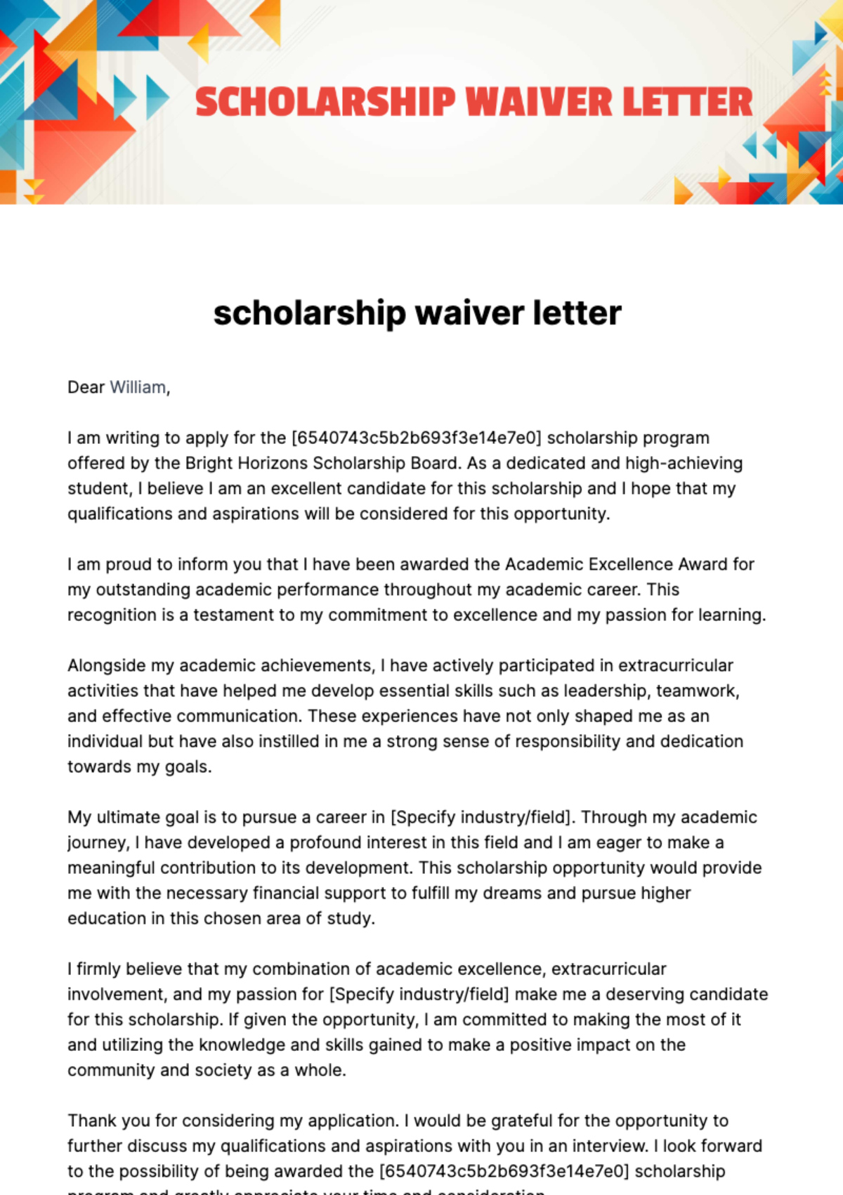 Free Waiver Letter Templates &amp;amp; Examples - Edit Online &amp;amp; Download in Waiver Letter Sample Templates