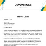 Free Waiver Letter Templates & Examples   Edit Online & Download Within Waiver Letter Sample Templates