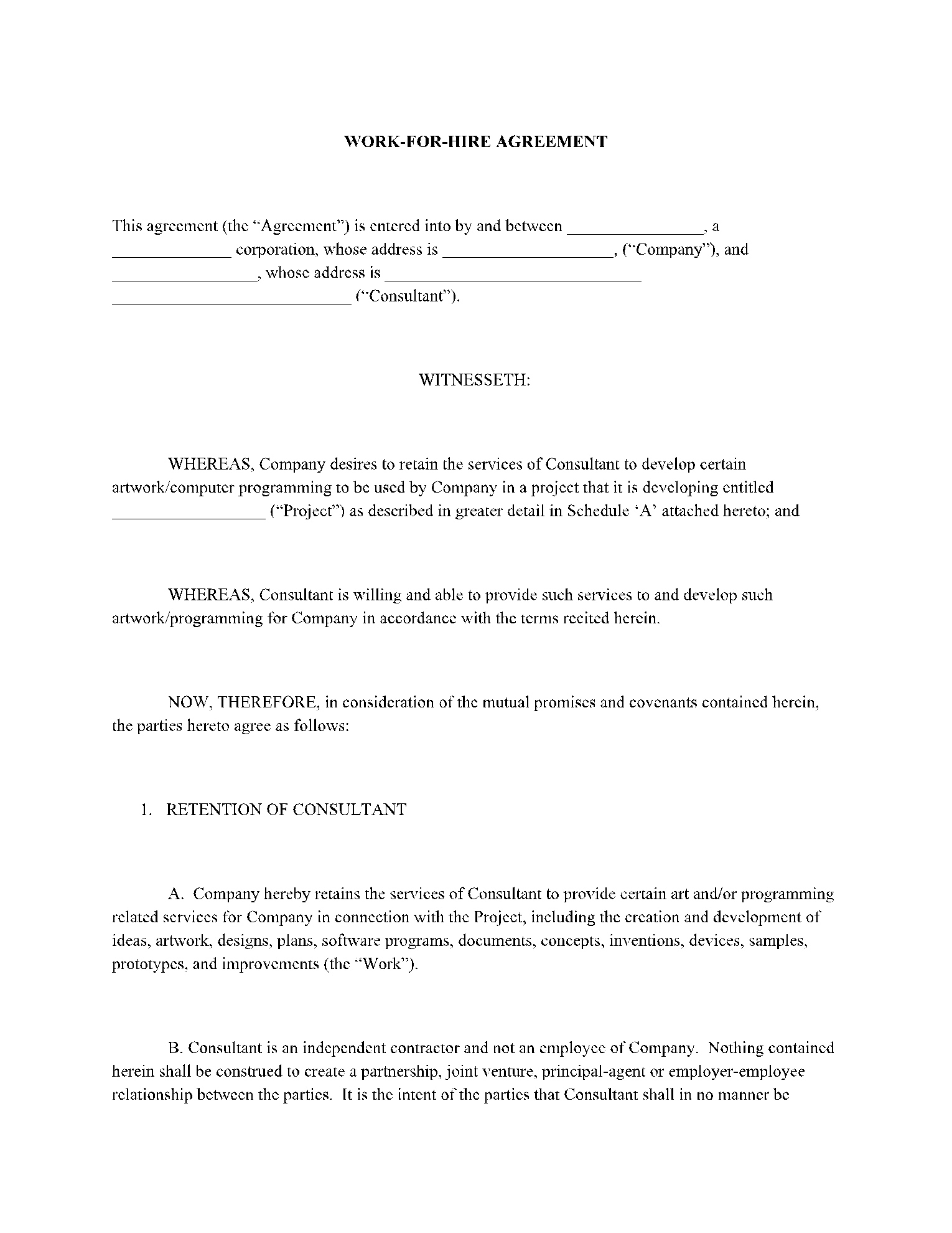 Free Work For Hire Agreement Template In 2021 - Cocosign inside Work For Hire Agreement Sample Template