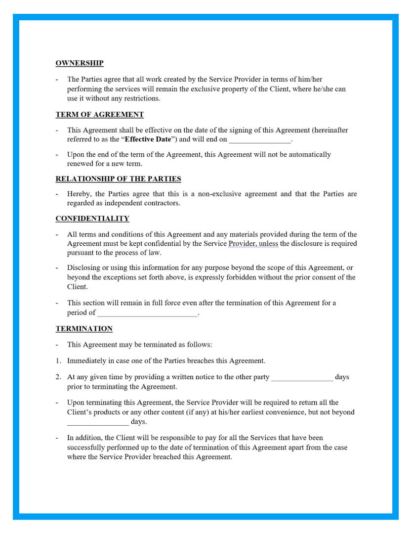 Free Work For Hire Agreement Templates For Download within Work for Hire Agreement Sample Template