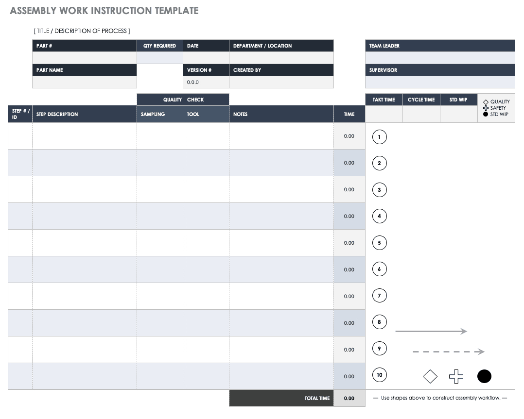 Free Work Instruction Templates | Smartsheet intended for Work Instructions Template Sample