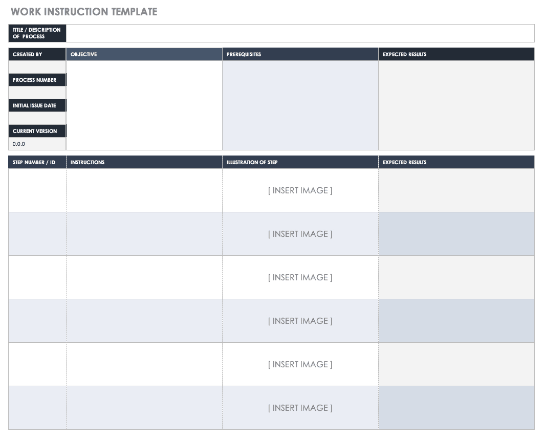 Free Work Instruction Templates | Smartsheet regarding Work Instructions Template Sample