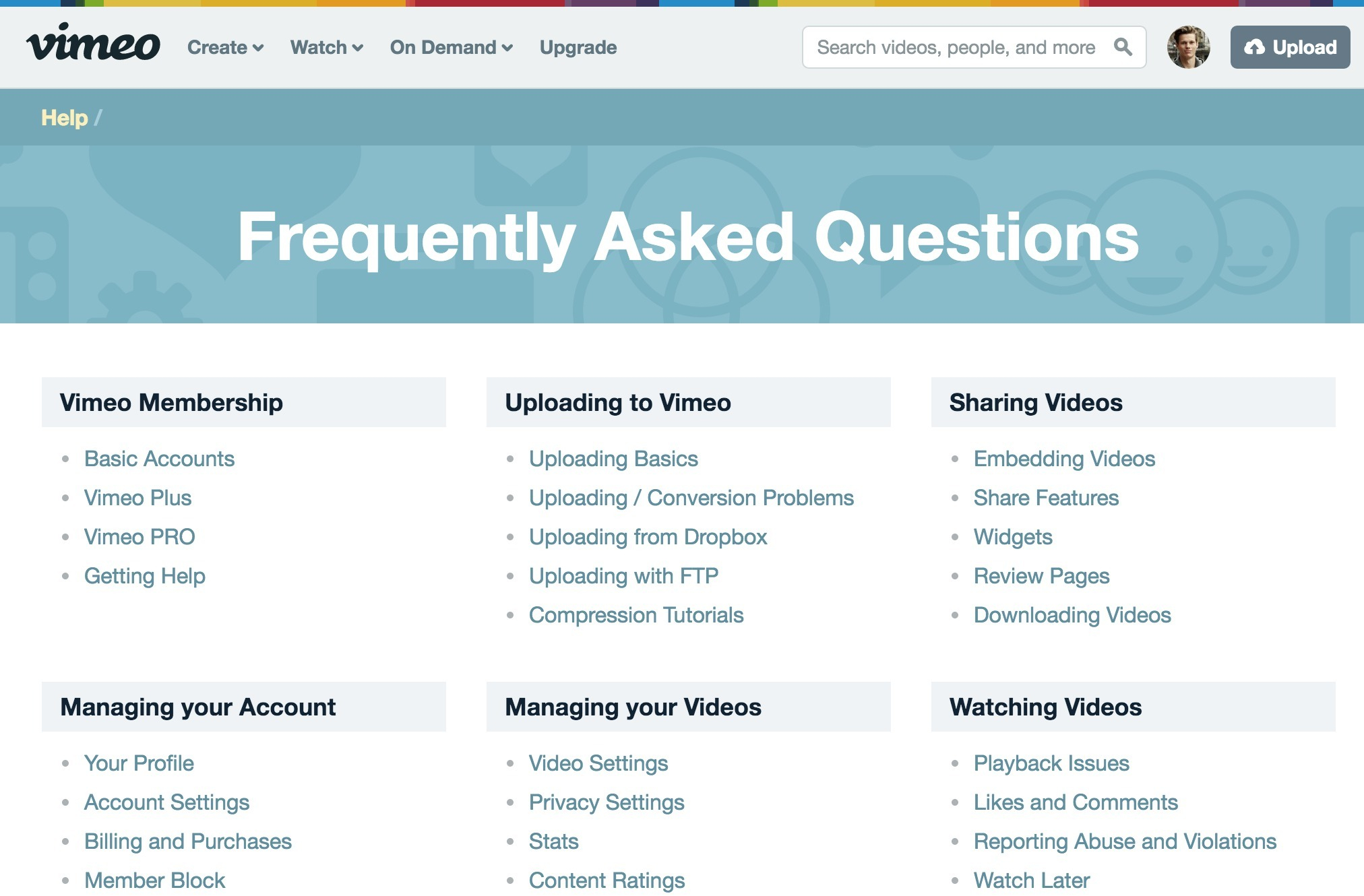 Frequently Asked Questions (Faq) Design Pattern Example At Vimeo for Frequently Asked Questions Sample Template