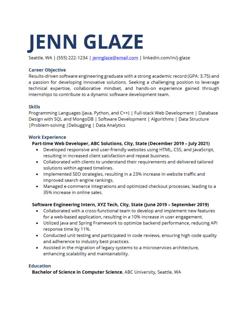 Functional Resume Sample Template Template Samples