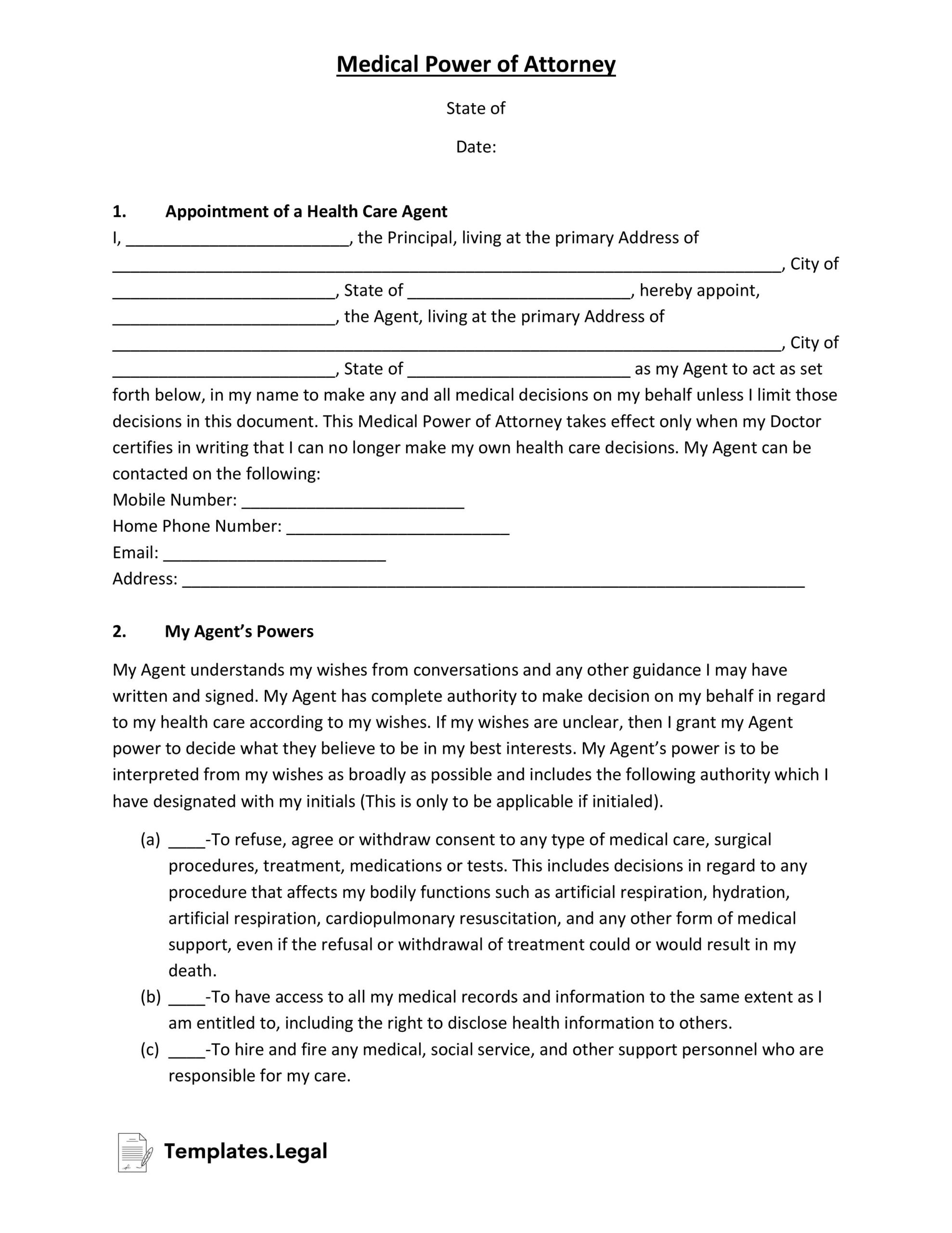 General Power Of Attorney Templates [Free] In Word, Pdf, Odt regarding Free Sample Power of Attorney Template