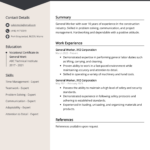 General Worker Resume: Sample & Guide (Entry Level & Senior Jobs) Throughout General Resume Sample Templates