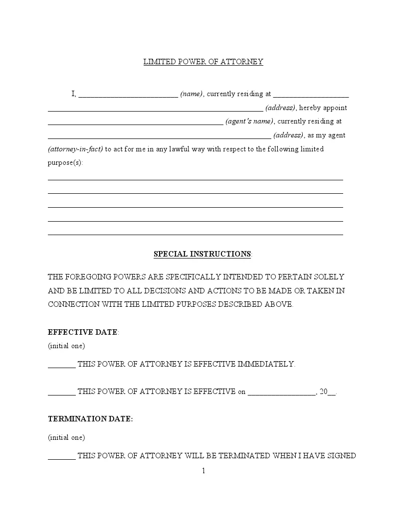 Get Free Power Of Attorney Forms | Fillable Poa Templates intended for Special Power Of Attorney Sample Template