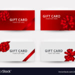 Gift Card Template Collection Set With Bow Vector Image Throughout Gift Card Sample Template