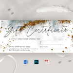 Gift Certificate Template, Gift Voucher Template, Modern Gift For Gift Certificate Template Sample