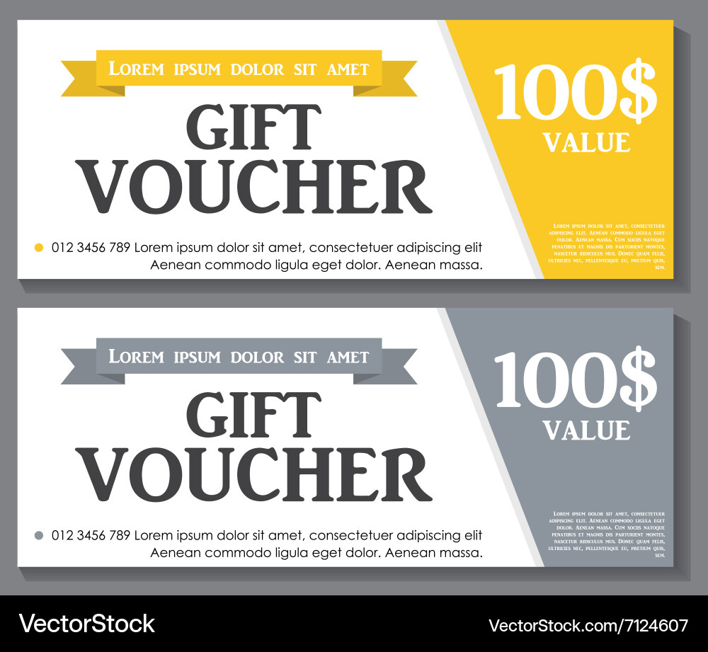 Gift Voucher Template With Sample Text Royalty Free Vector with Gift Voucher Sample Template