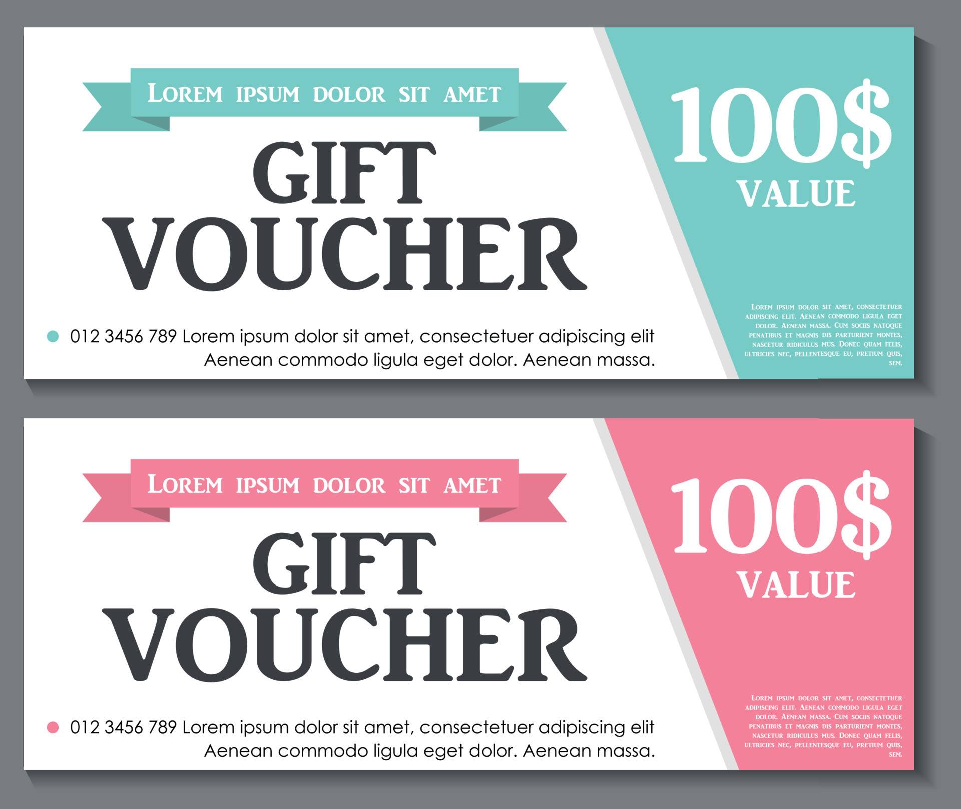 Gift Voucher Template With Sample Text Vector Illustration 4546865 throughout Free Voucher Sample Template