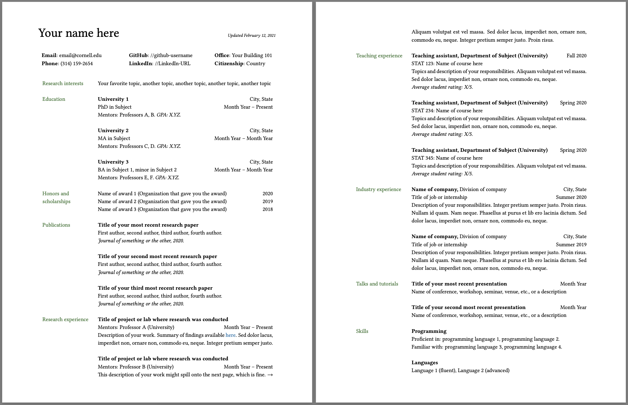 Github - Sara-Venkatraman/Latex-Templates: Commented Templates For intended for Latex Sample Template